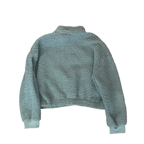 Hippie Rose 1/2 Zip Sherpa Cropped Sweatshirt. Size Large. - Picture 5 of 8
